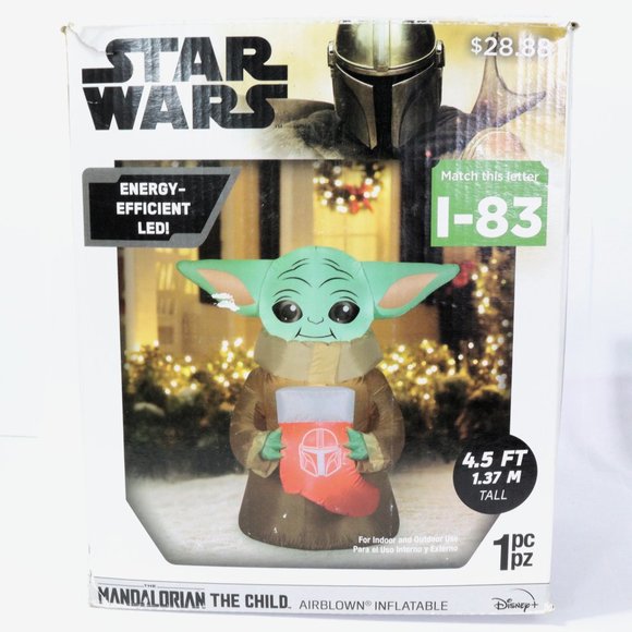 Gemmy Christmas 4.5 Ft Star Wars Mandalorian The Child Airblown Inflatable Decor - Picture 5 of 6